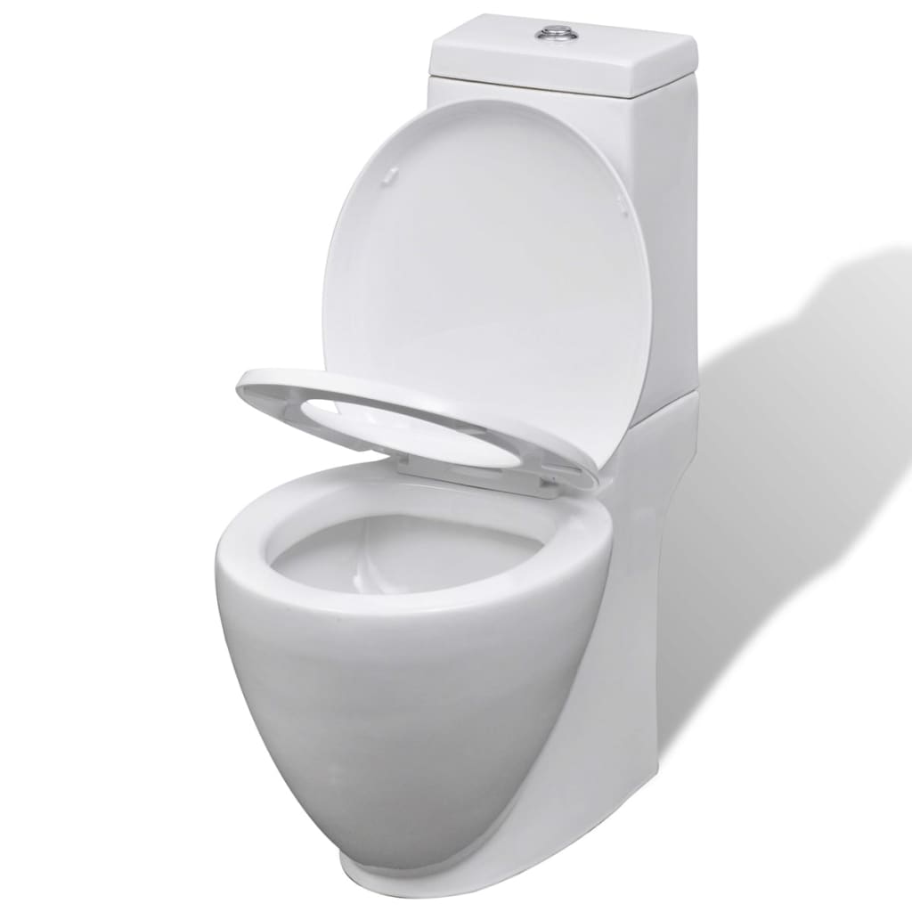 Juego de váter WC y bidé de cerámica blanco vidaXL