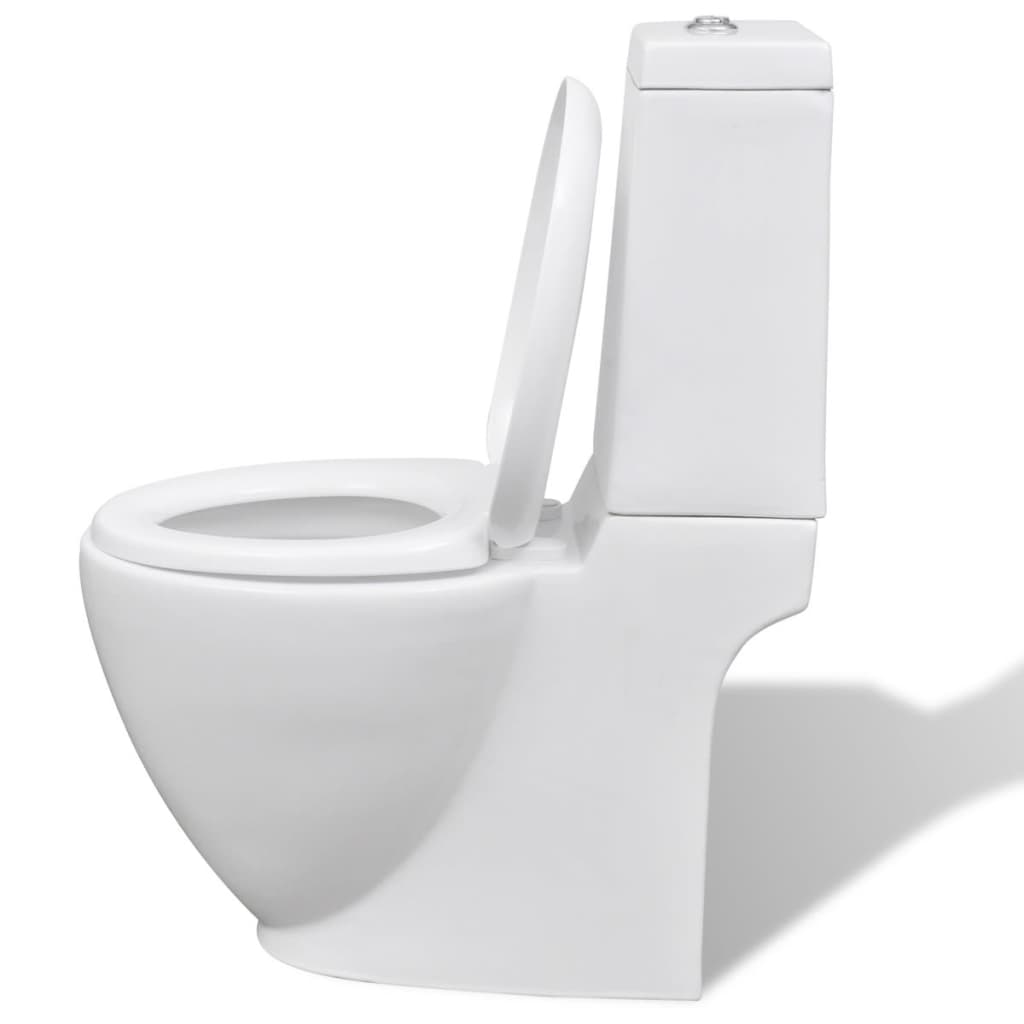 Juego de váter WC y bidé de cerámica blanco vidaXL