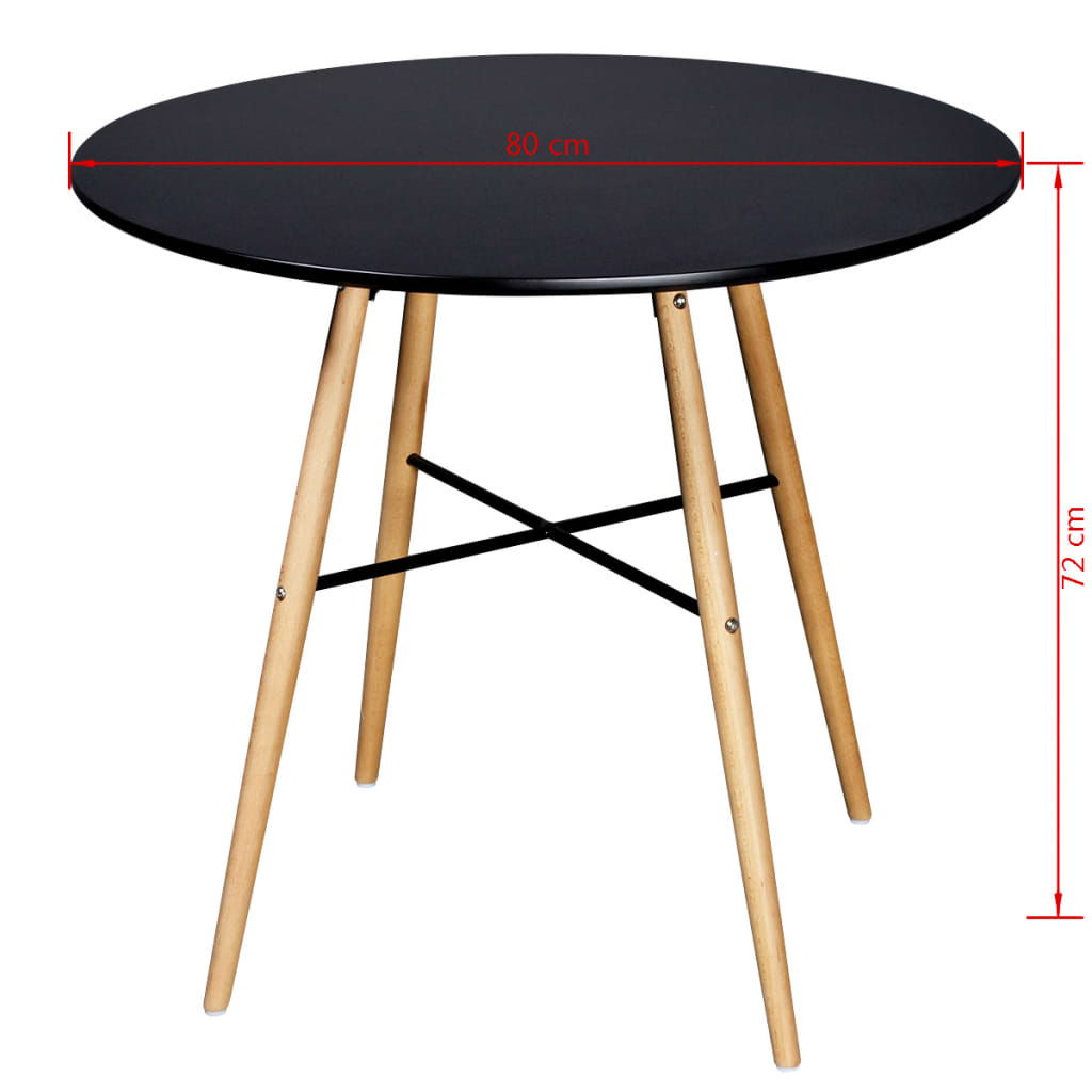 Mesa de comedor redonda MDF negra vidaXL