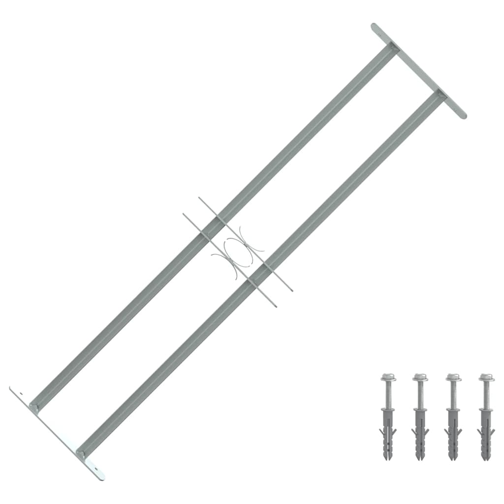Adjustable security window grille with 2 bars 700-1050 mm 