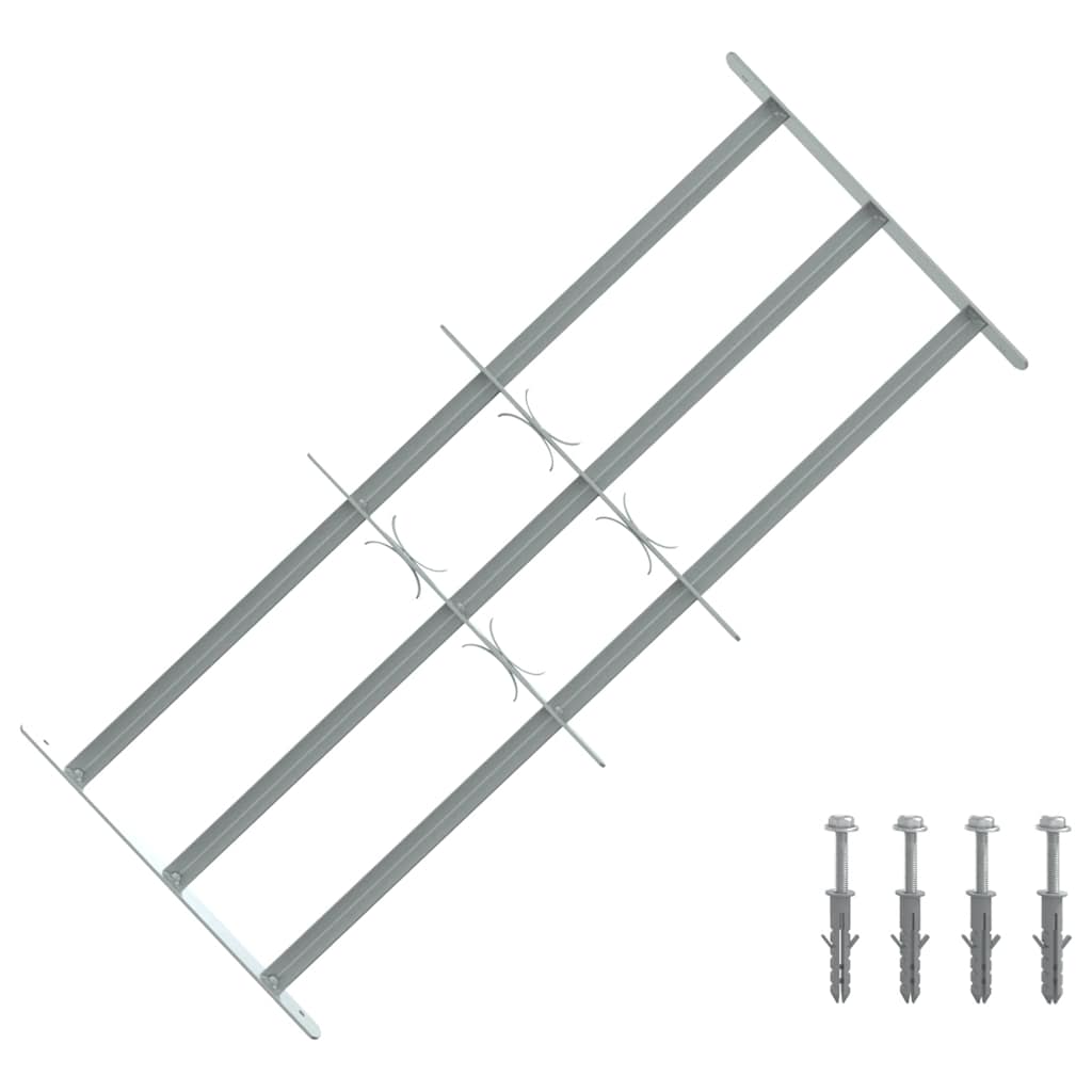 Adjustable security window grille with 3 bars 700-1050 mm 