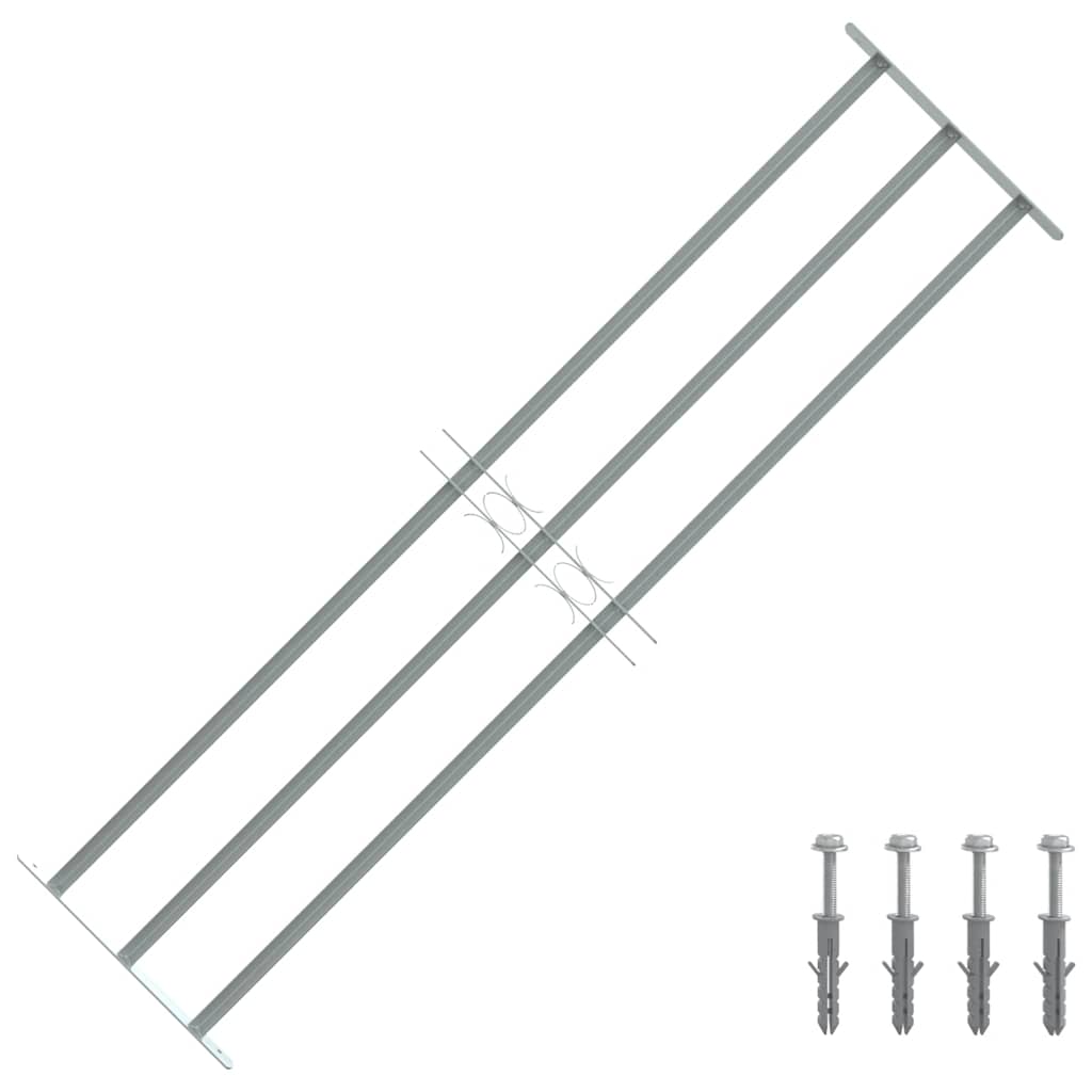 Adjustable security window grille with 3 bars 1000-1500mm 