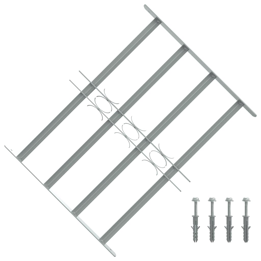 Adjustable security window grille with 4 bars 500-650 mm 