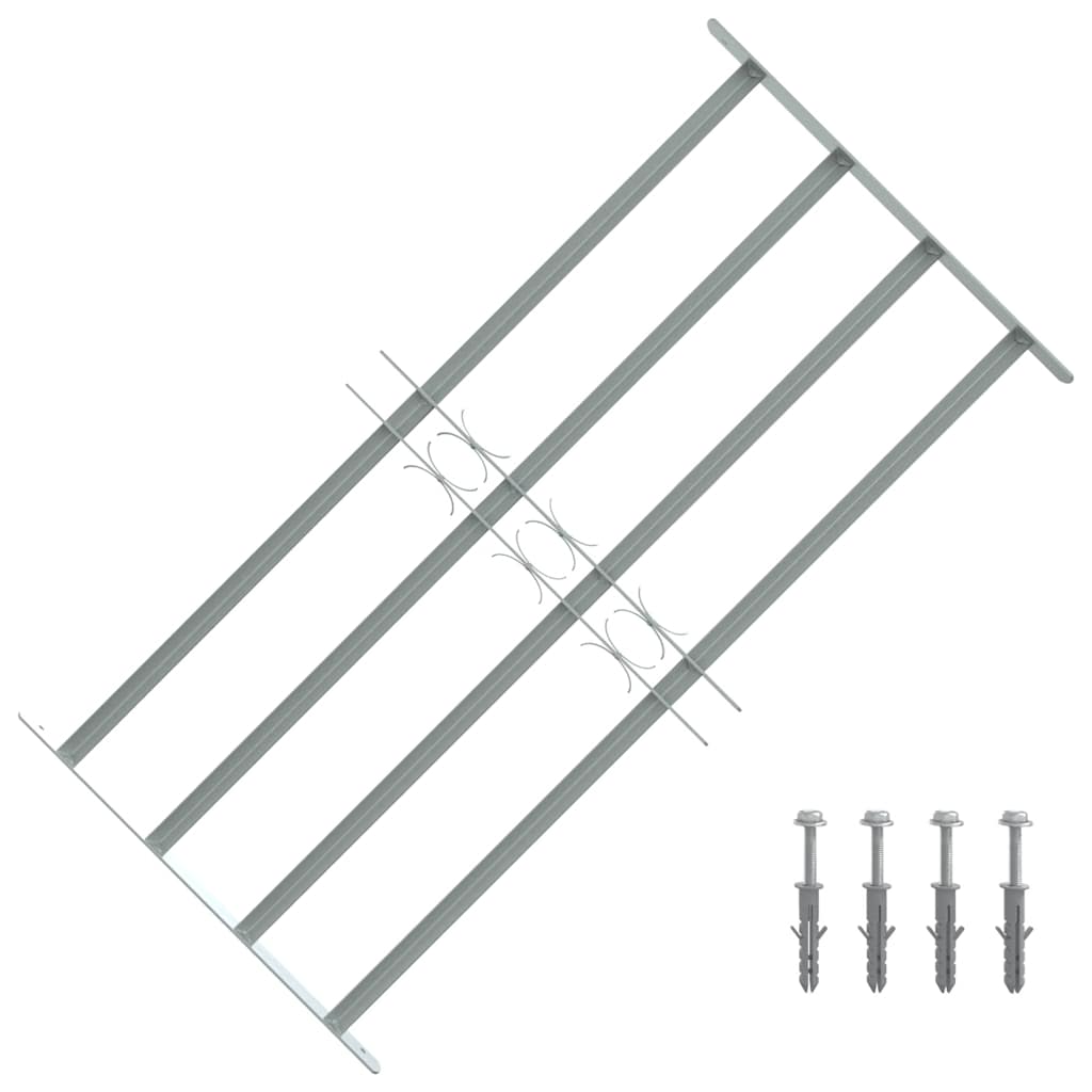 Adjustable security window grille with 4 bars 700-1050 mm 