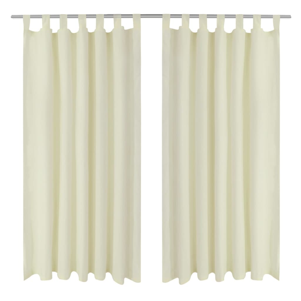 2 cortinas micro-satinadas con trabillas 140 x 175 cm