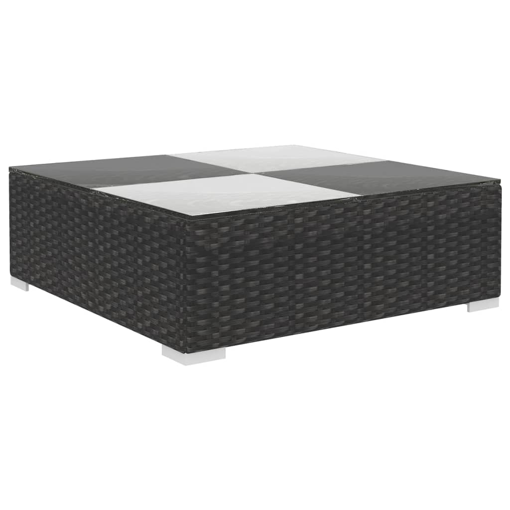 Set muebles de jardín 6 piezas y cojines ratán sintético negro vidaXL