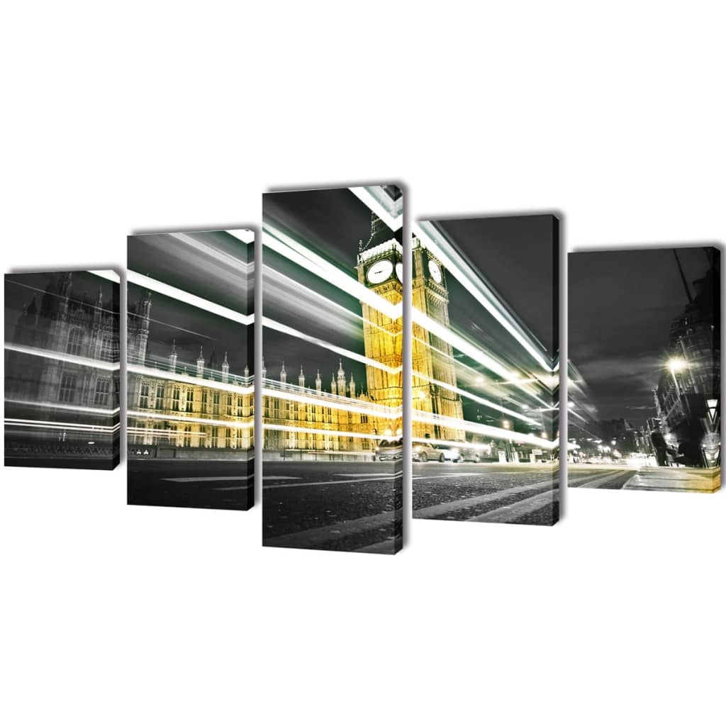 Vetonek Set decorativo de lienzos para pared Big Ben de Londres 100 x 50 cm