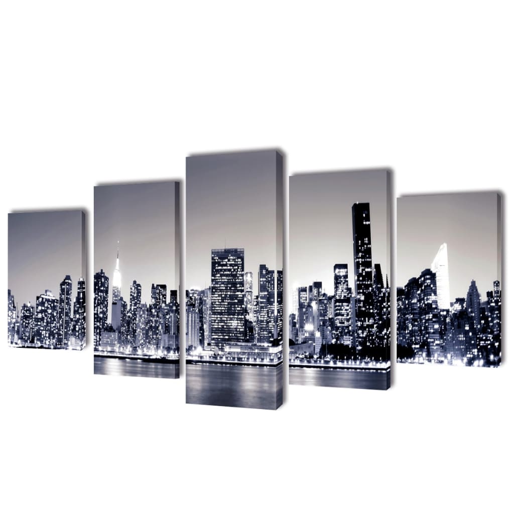 Set decorativo de lienzos para pared perfil Nueva York 100 x 50 cm