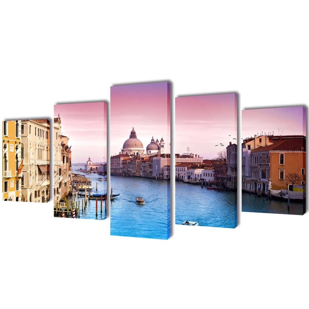 Set decorativo de lienzos para la pared modelo Venecia, 200 x 100 cm