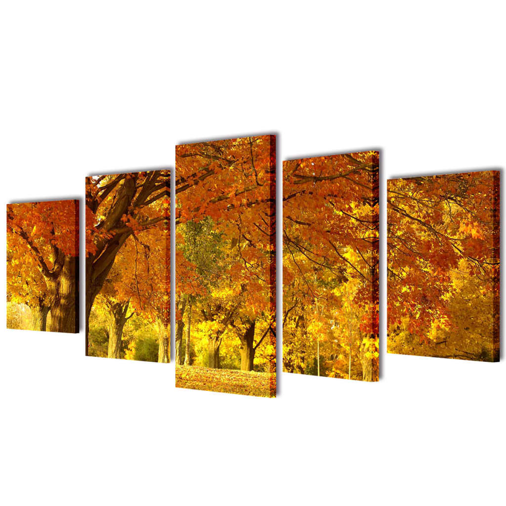 Set decorativo de lienzos para la pared bosque arces 100 x 50 cm