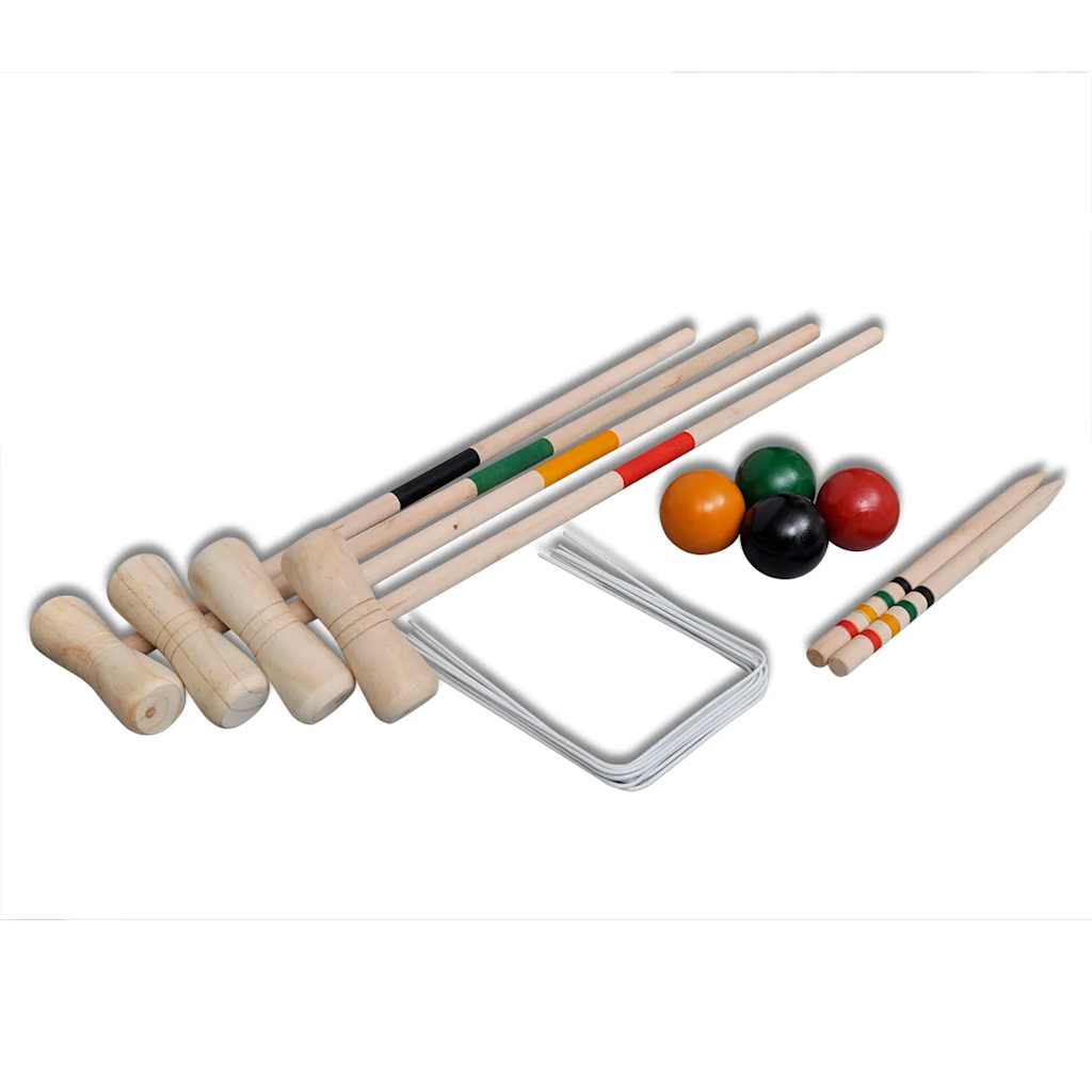 Jeu de croquet de bois pour 4 joueurs