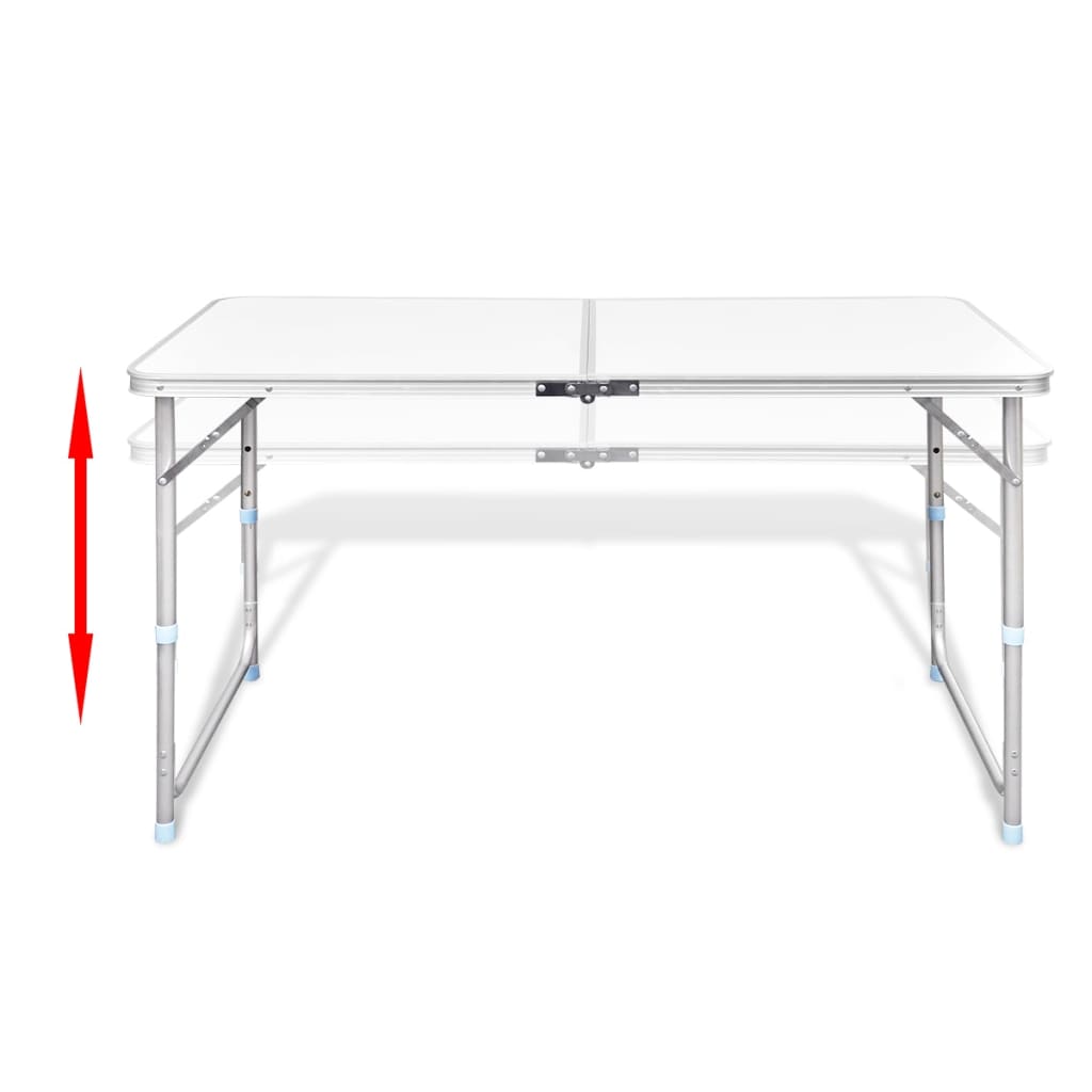 Mesa de camping plegable ajustable 120x60 cm vidaXL