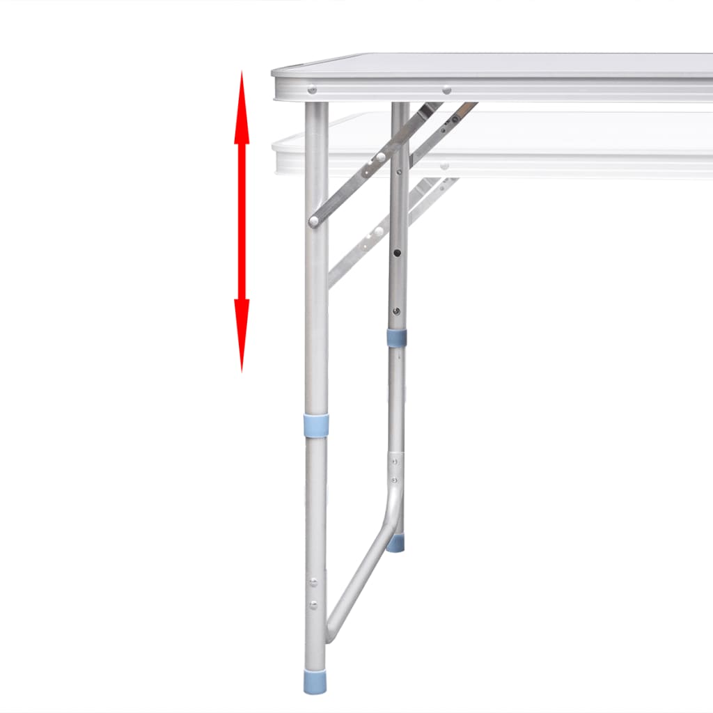 Mesa de camping plegable ajustable 120x60 cm vidaXL