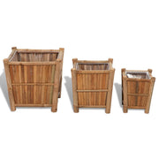 Vetonek Planters with Nylon Lining 3 Pack Bamboo