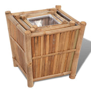 Planters with nylon lining 3 units bamboo v9248 - Vetonek