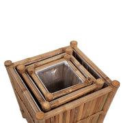 Planters with nylon lining 3 units bamboo v9248 - Vetonek