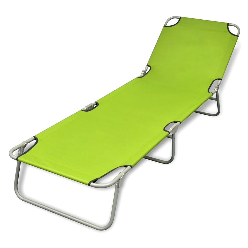 Vetonek Tumbona plegable de acero con recubrimiento polvo verde manzana