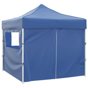 Vetonek Cenador plegable azul con 4 paredes 3x3 m