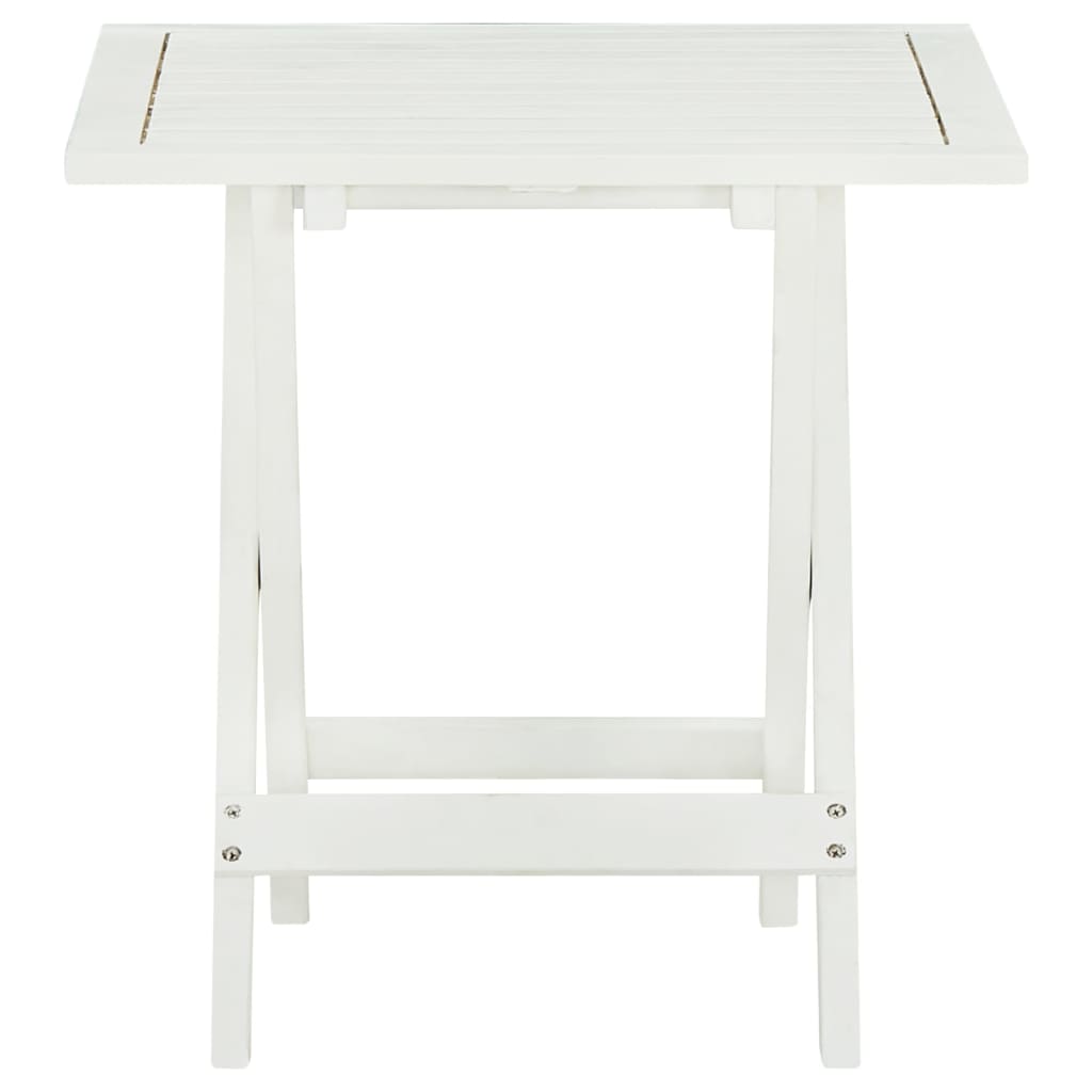 Mesa terraza bistró madera maciza de acacia blanco 46x46x47 cm