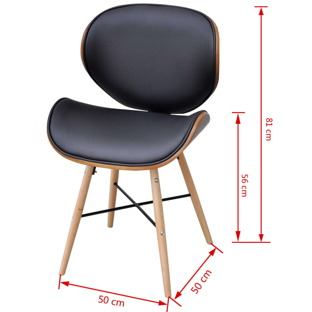 Sillas de comedor 2 unidades madera curvada y cuero sintético vidaXL