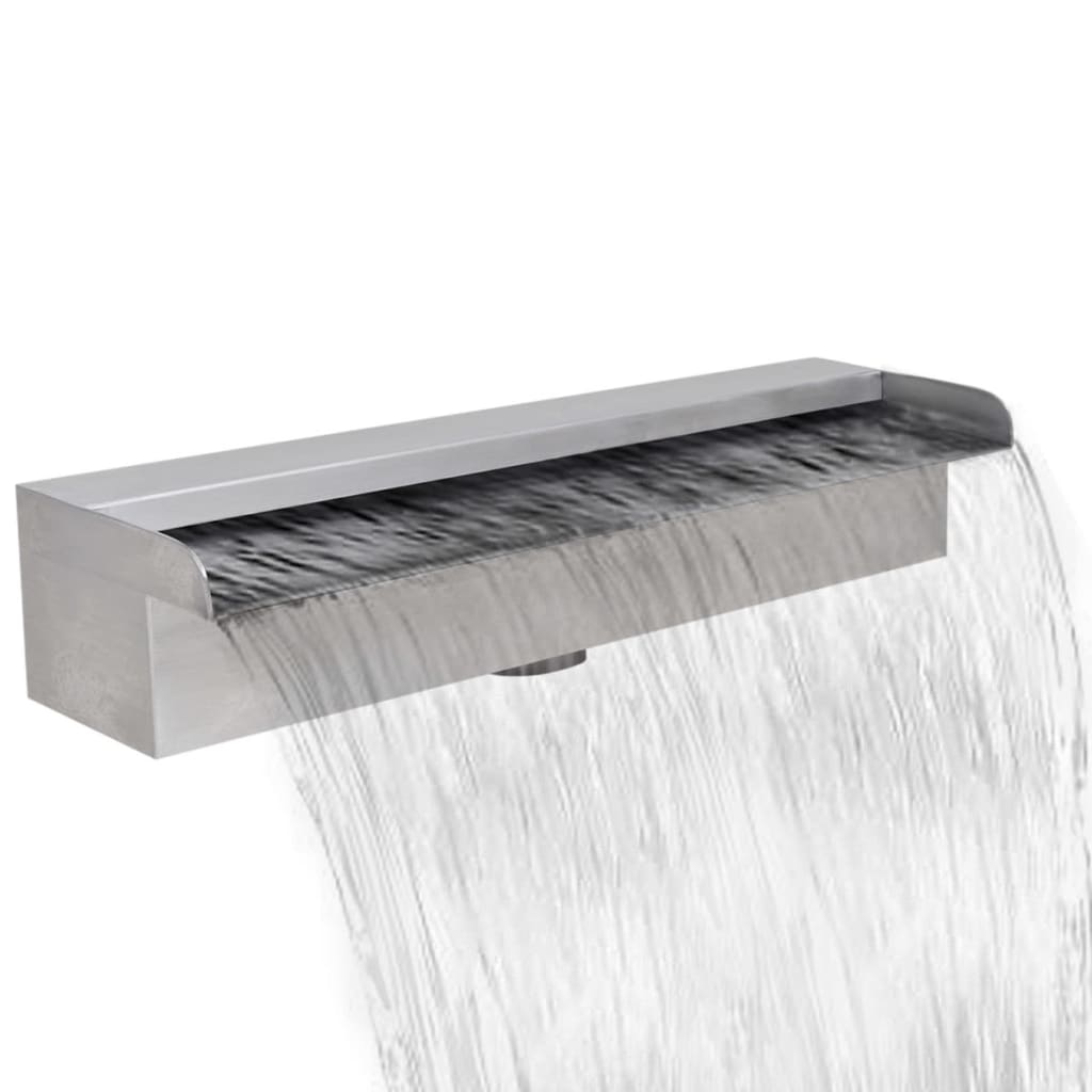 Vetonek Fuente cascada rectangular piscina acero inoxidable 45 cm