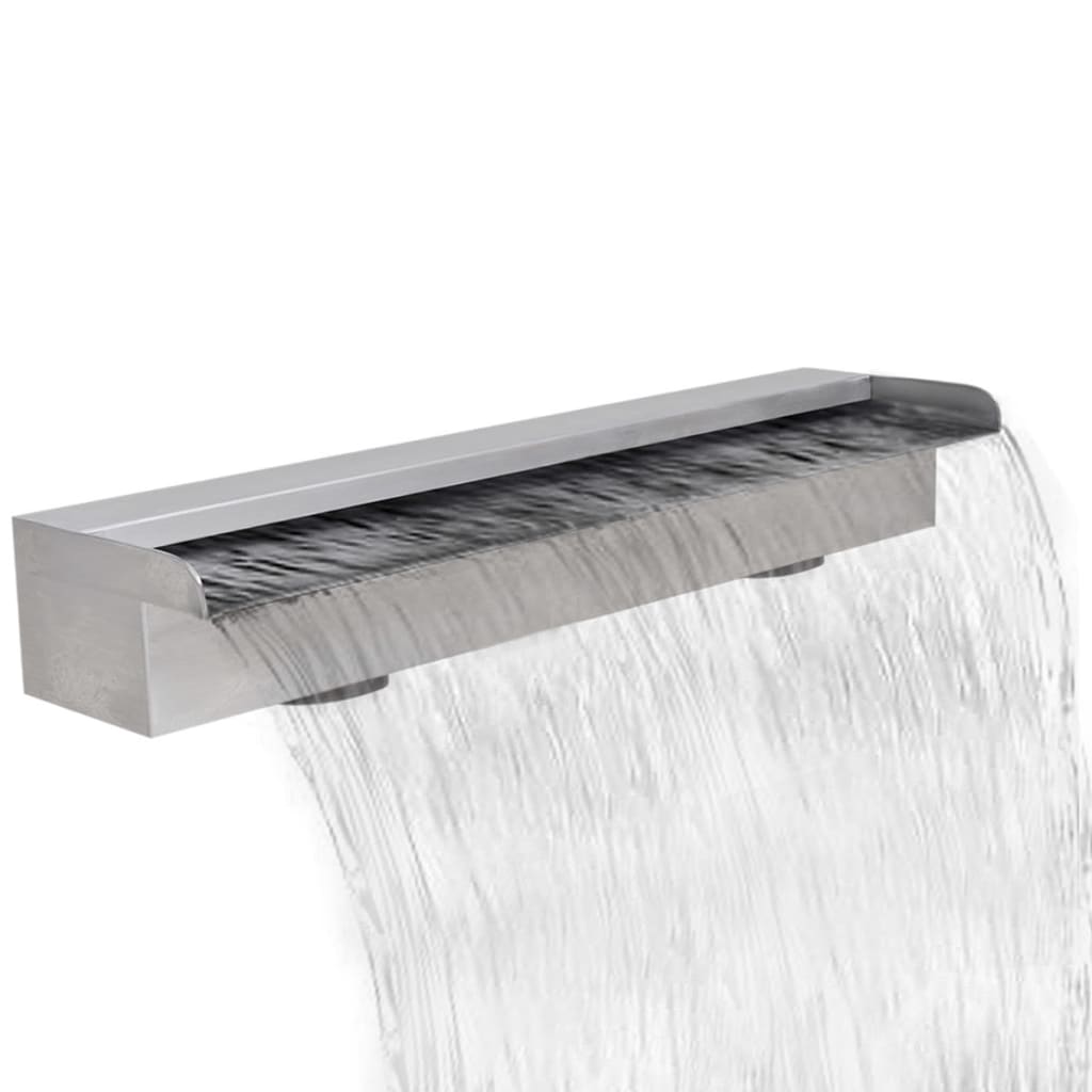 Vetonek Fuente cascada rectangular piscina acero inoxidable 60 cm