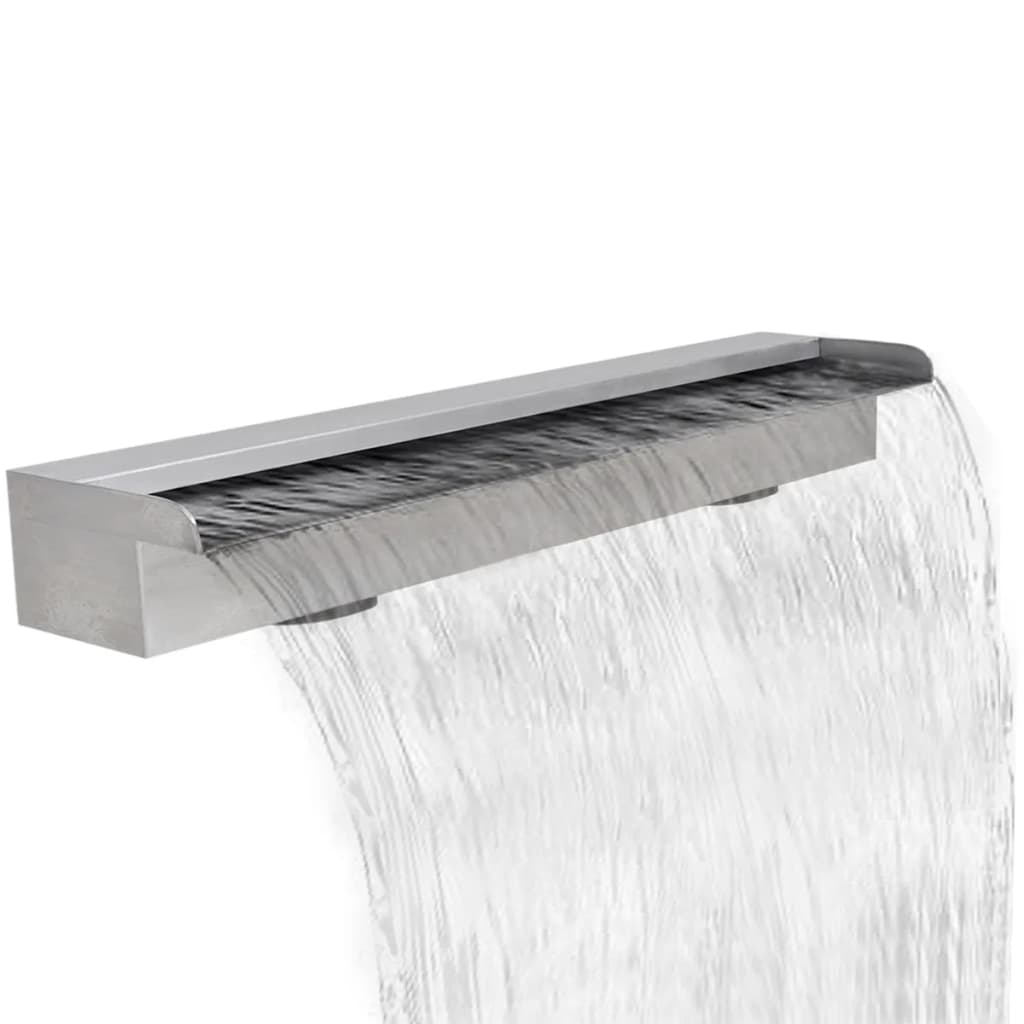 Vetonek Fuente cascada rectangular piscina acero inoxidable 90 cm