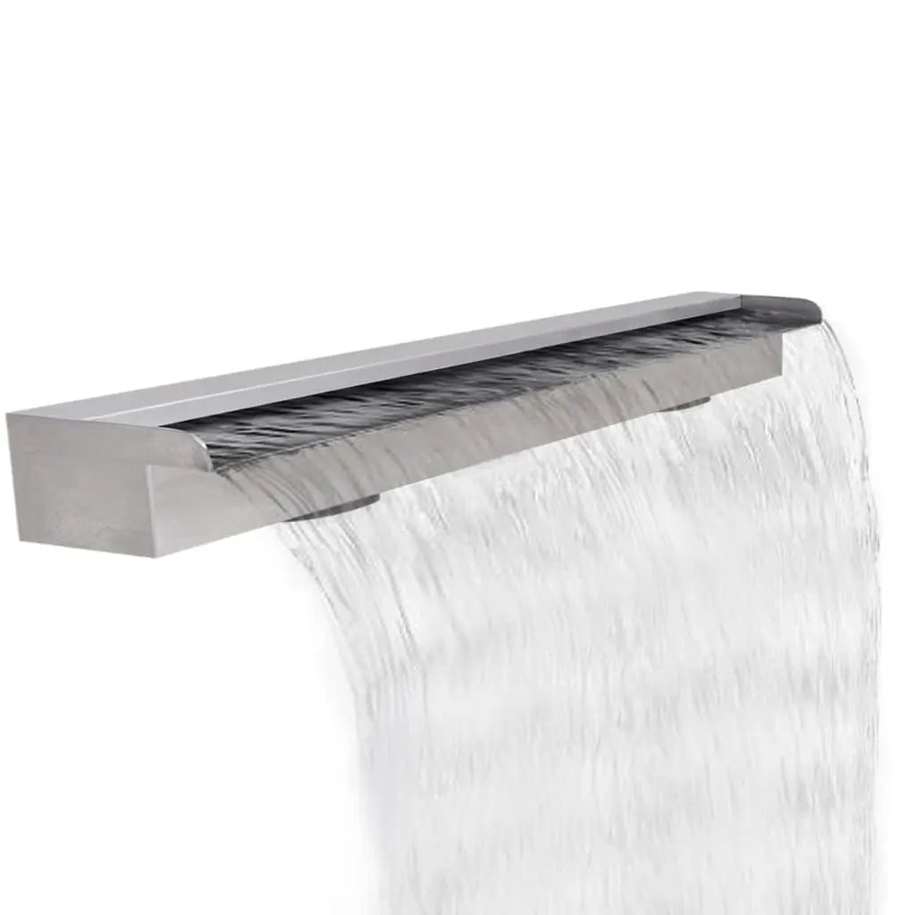 Vetonek Fuente cascada rectangular piscina acero inoxidable 120 cm