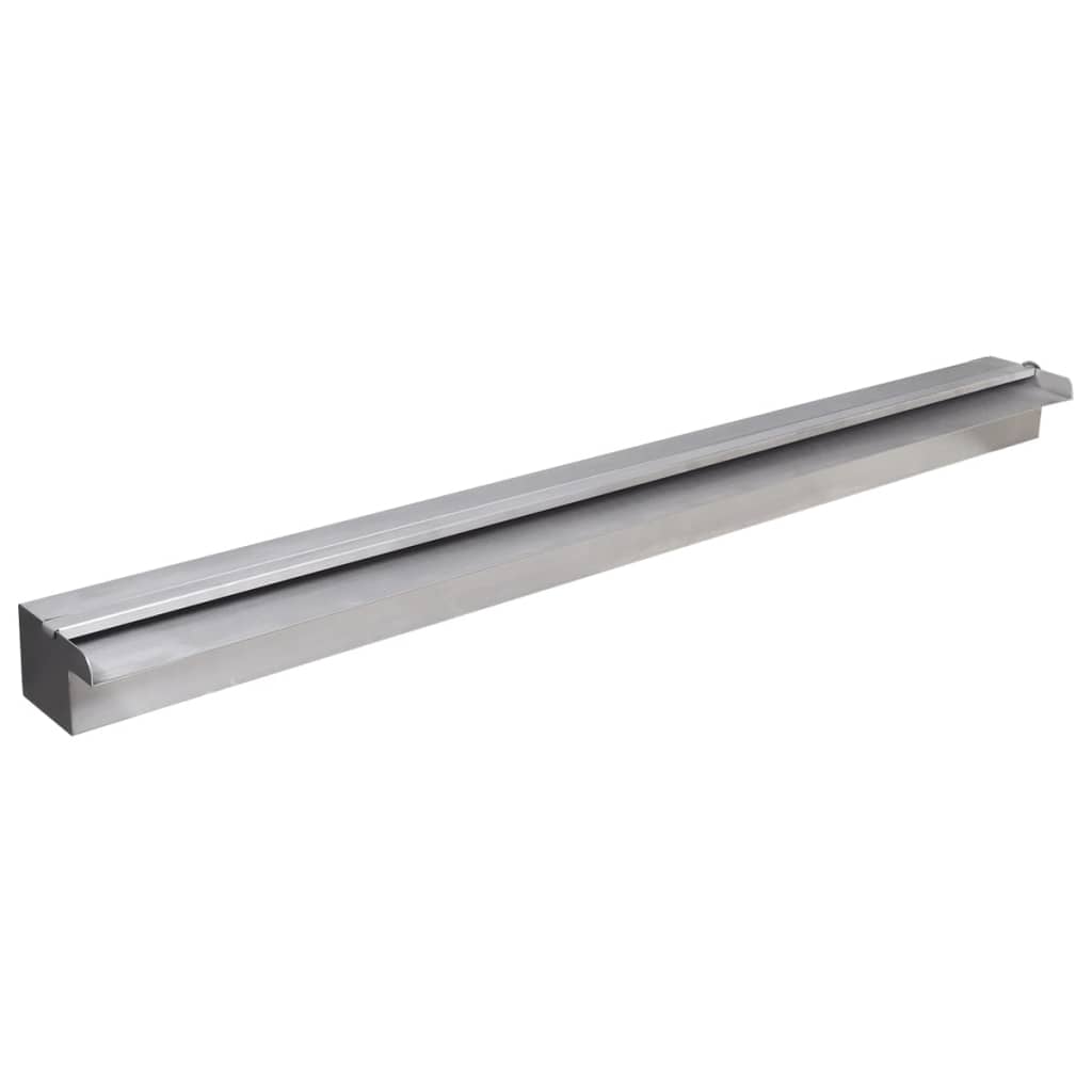 Vetonek Fuente cascada rectangular LED piscina acero inoxidable 90 cm