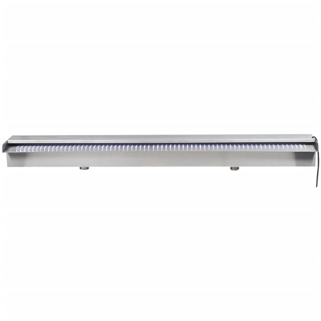 Fuente cascada rectangular LED piscina acero inoxidable 90 cm vidaXL