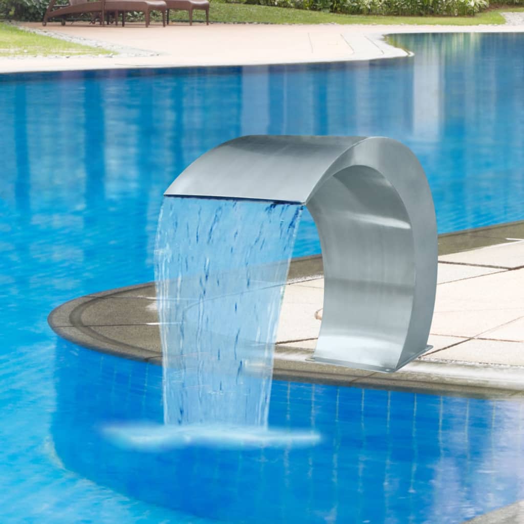 Vetonek Fuente cascada para piscina de acero inoxidable 45x30x60 cm  