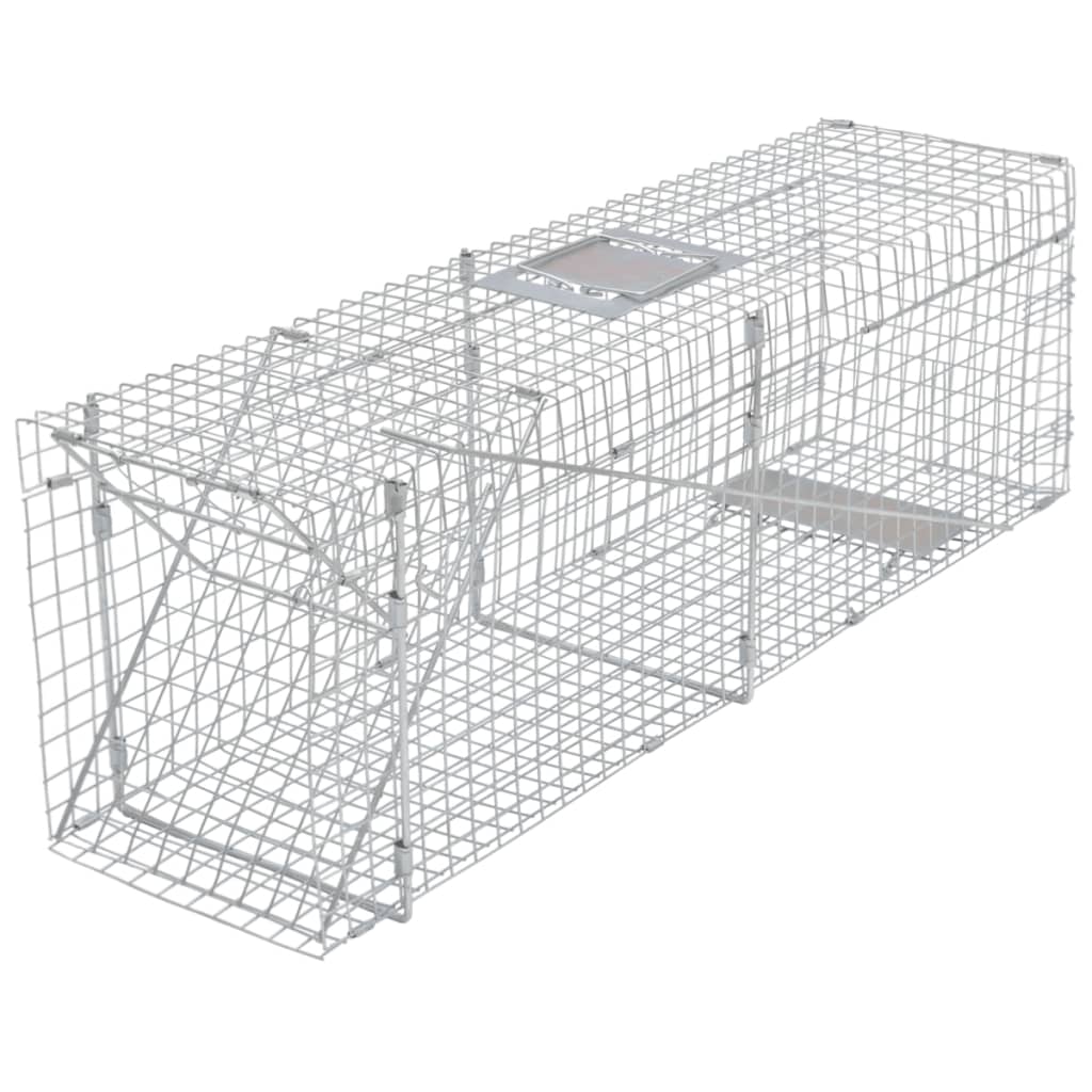 Trampa para animales vivos galvanizada 100 cm vidaXL