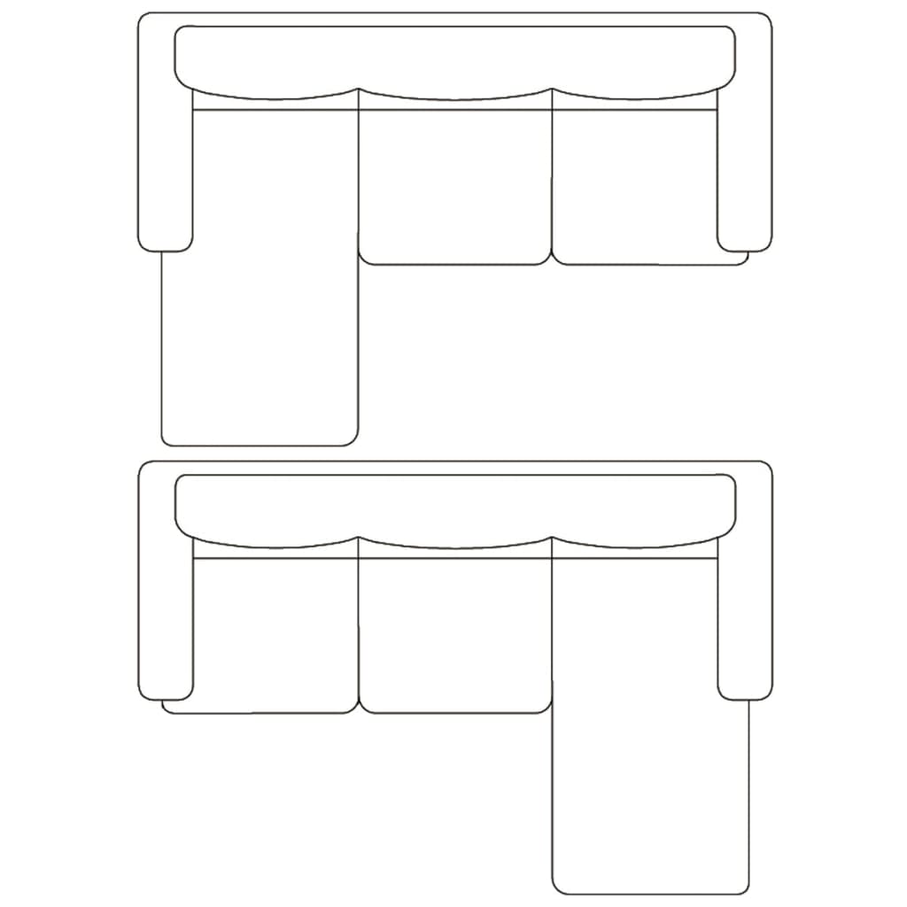 Sofá modular de 3 plazas de cuero artificial negro vidaXL