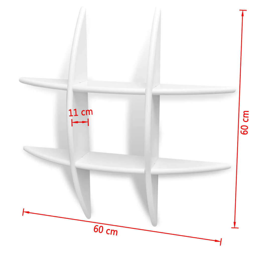 Prateleiras de parede brancas de MDF para livros/DVD