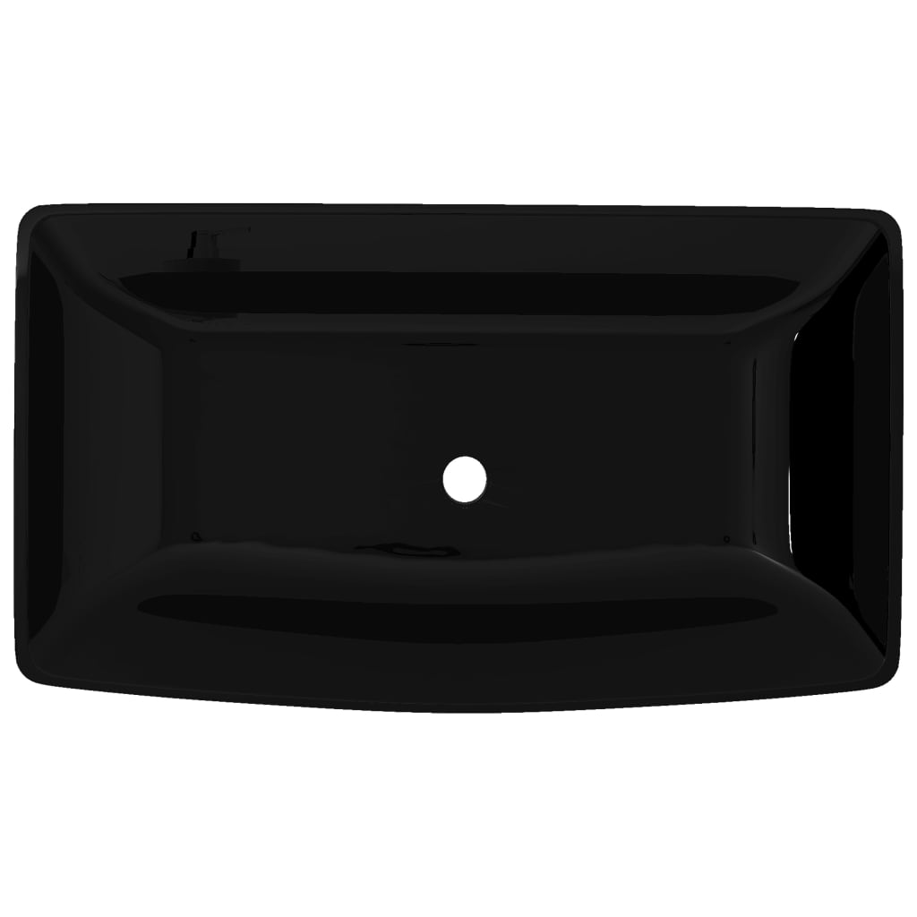 Lavabo de cerámica negro rectangular - Vetonek