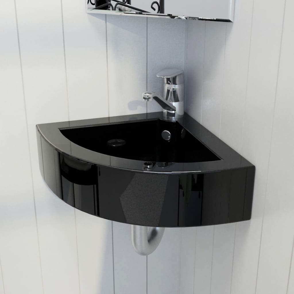 Vetonek Lavabo con rebosadero 45x32x12,5 cm negro