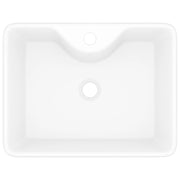 Lavabo de cerámica cuadrado orificio de grifo y desagüe blanco v2252 - Vetonek