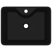 Lavabo de cerámica cuadrado con orificio de grifo/desagüe negro v2269 - Vetonek