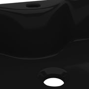 Lavabo de cerámica cuadrado con orificio de grifo/desagüe negro v2269 - Vetonek