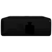 Lavabo de cerámica cuadrado con orificio de grifo/desagüe negro - Vetonek