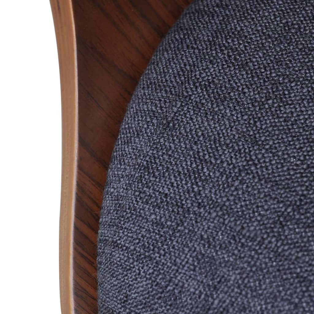 Sillas de comedor 6 unidades madera curvada y tela gris oscuro vidaXL