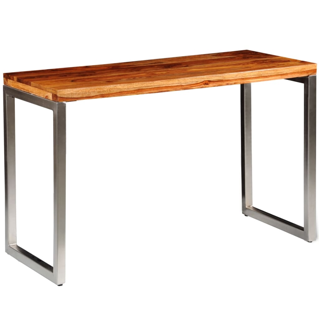 Vetonek Mesa de comedor con patas de acero madera maciza