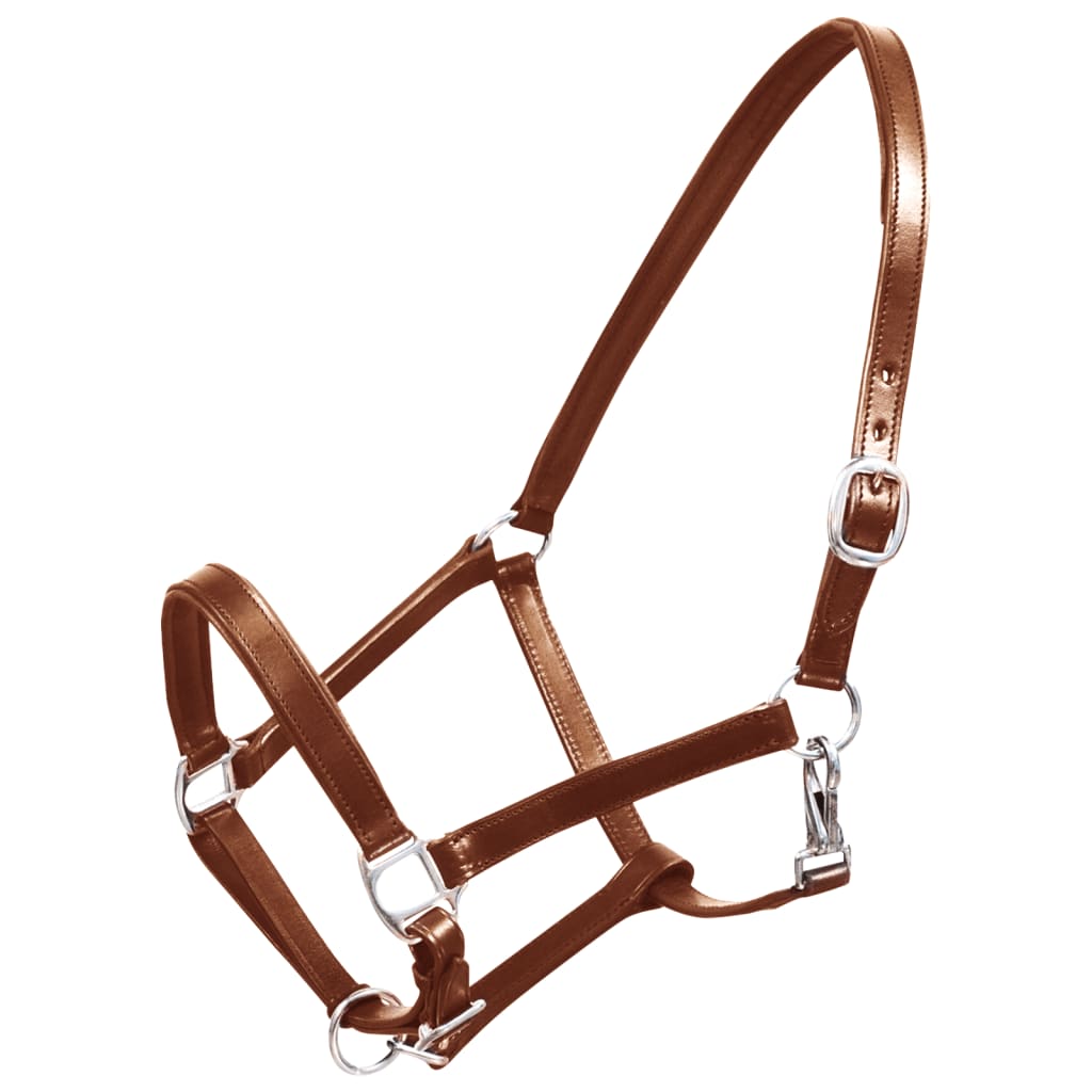 Ronzal/Cabestro de Cuero Marrón Ajustable Para Caballo (Estándar)