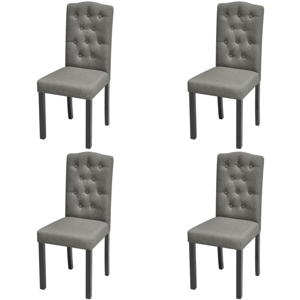 Vetonek Sillas de comedor giratorias 4 unidades tela gris