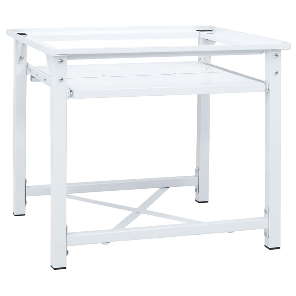 Vetonek Soporte pedestal para lavadora con estante extraíble blanco