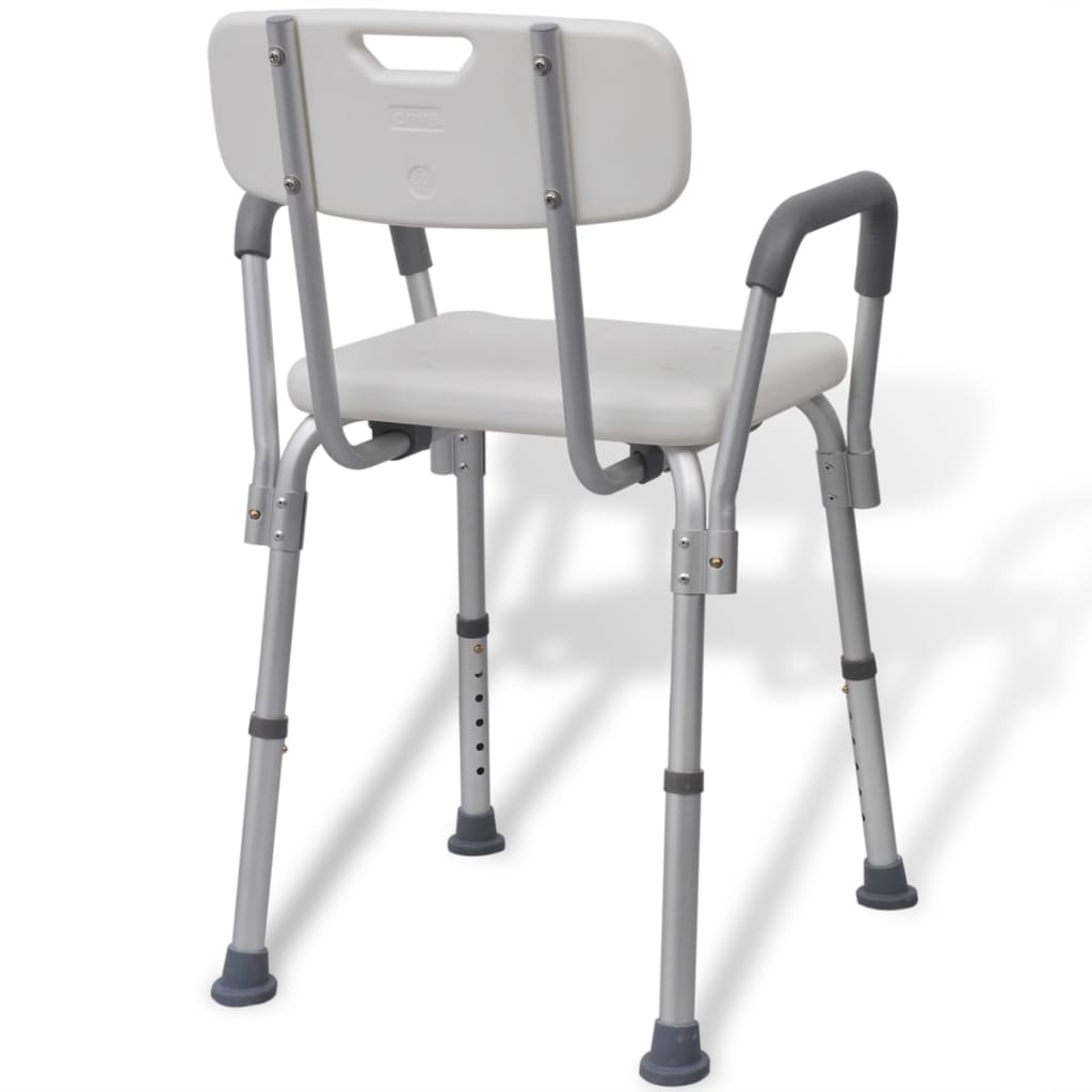 White aluminum shower chair