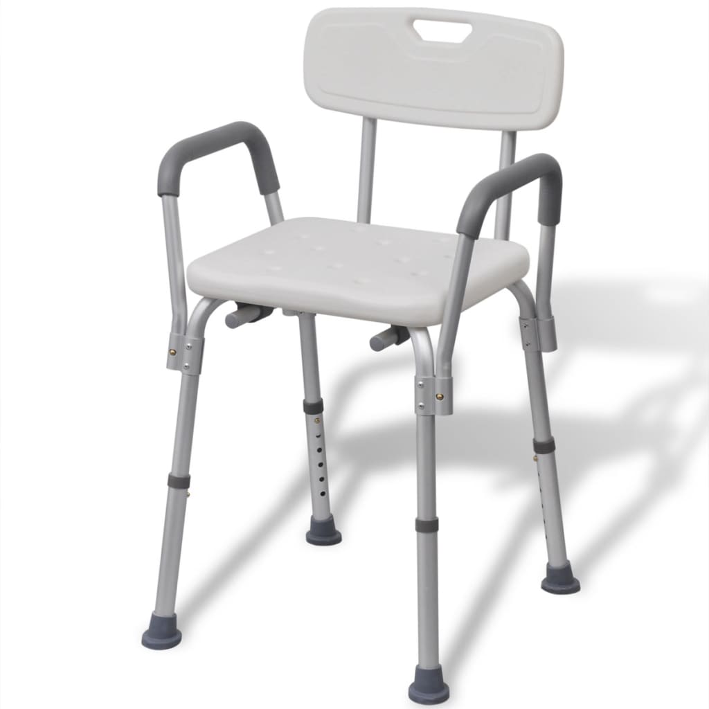 Vetonek Silla de ducha de aluminio blanco 