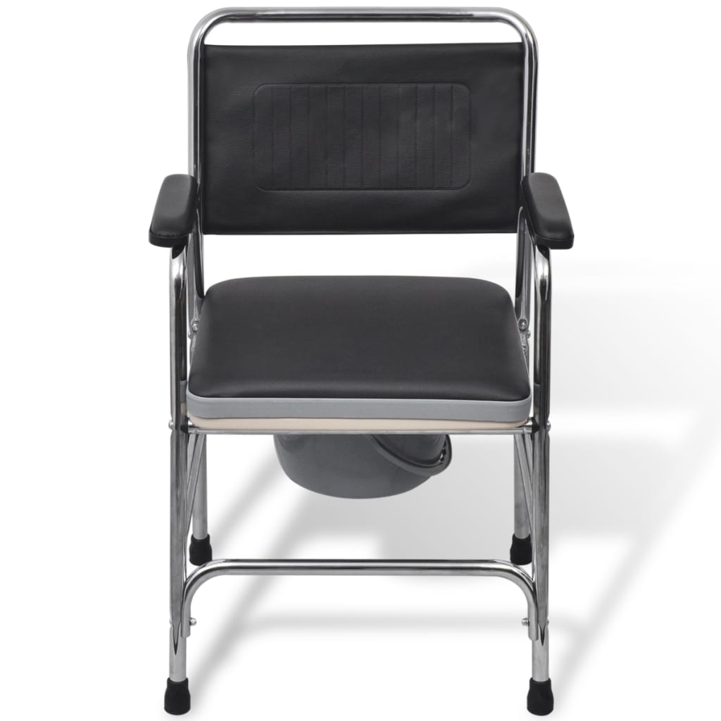 Silla con inodoro WC acero negra vidaXL