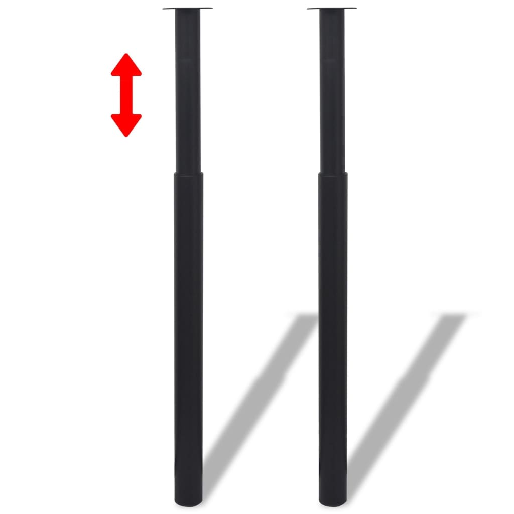 Vetonek 2x Patas de mesa telescópicas negro 710 mm-1100 mm