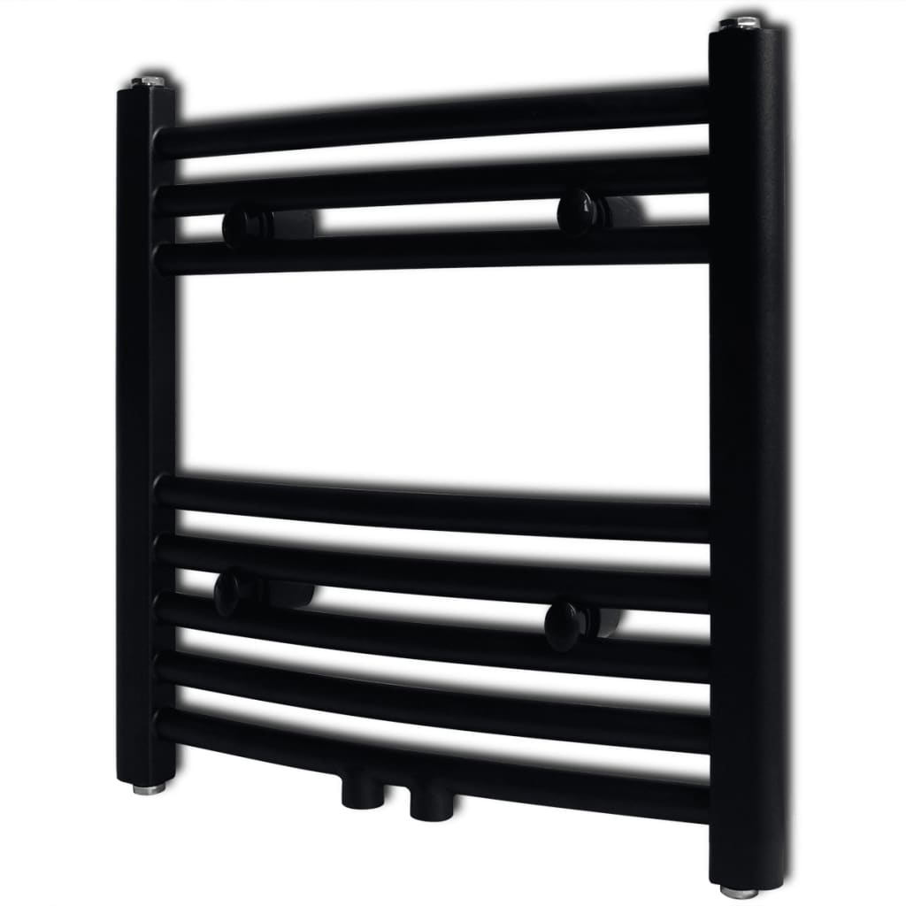 Vetonek Radiador toallero de baño curvo negro 480x480 mm